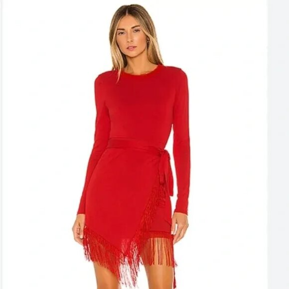 House of Harlow 1960 Dresses & Skirts - House of Harlow x Revolve Anisha Fringe Dress in Red, Size Medium